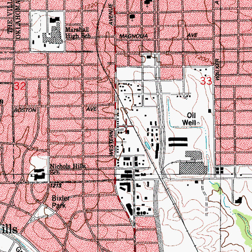 Topographic Map of Northridge Elementary School, OK