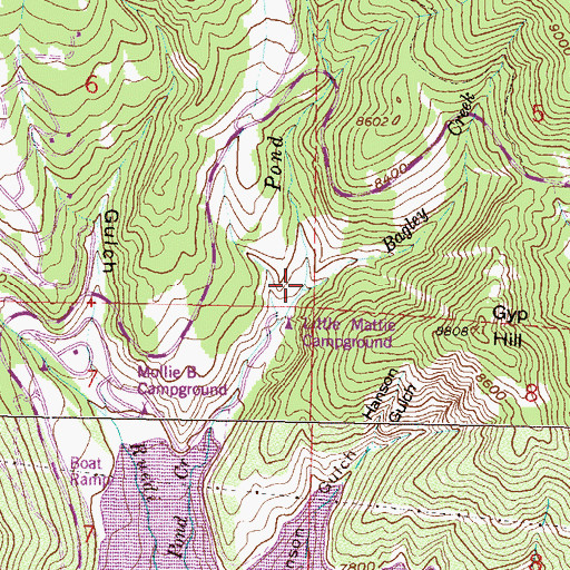 Topographic Map of Bagley Creek, CO