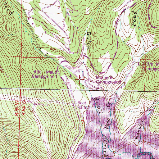 Topographic Map of Dry Gulch, CO