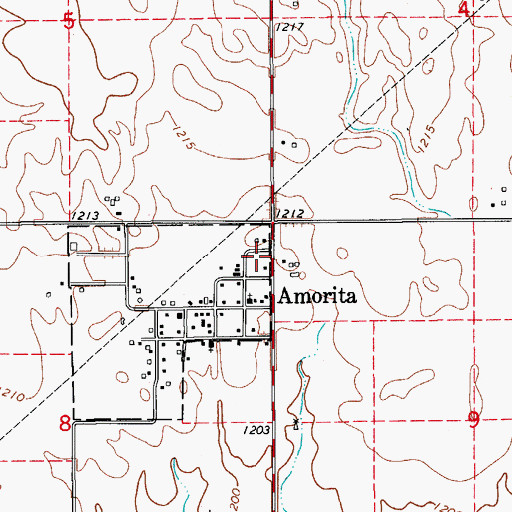 Topographic Map of Amorita Post Office, OK