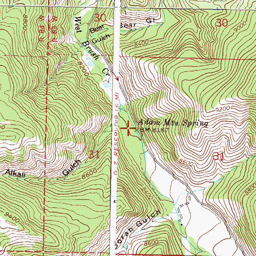 Topographic Map of Adam Mountain Spring, CO