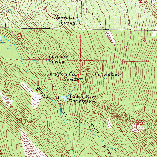Topographic Map of Fulford Cave Spring, CO