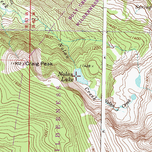 Topographic Map of Nolan Lake, CO