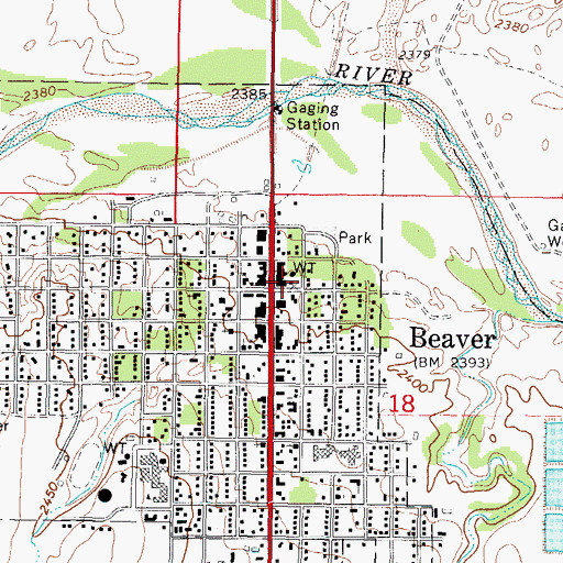 Topographic Map of Beaver Post Office, OK