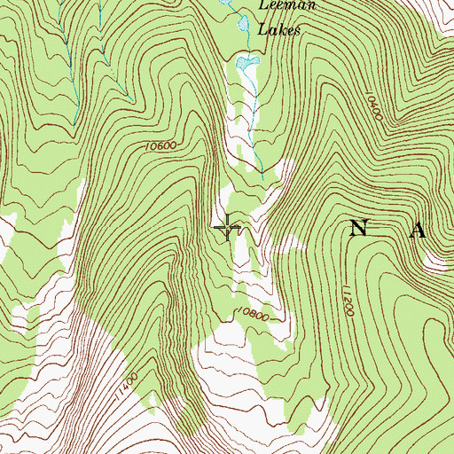 Topographic Map of Leeman Lakes, CO