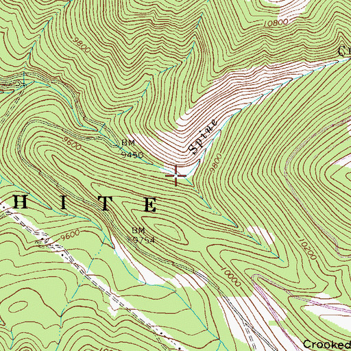 Topographic Map of Spine Creek, CO