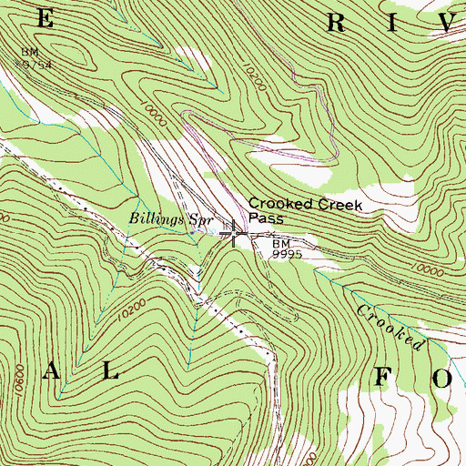Topographic Map of Crooked Creek Pass, CO
