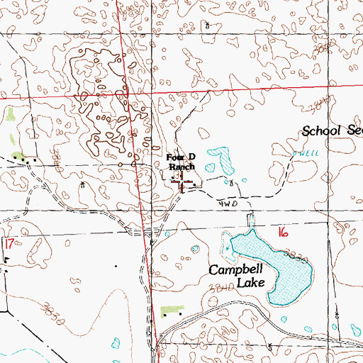 Topographic Map of Four D Ranch, NE