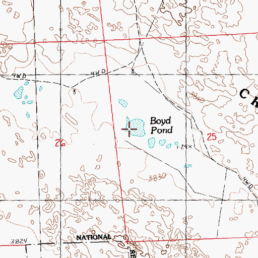 Topographic Map of Boyd Pond, NE