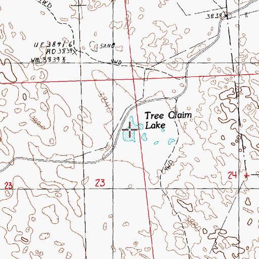 Topographic Map of Tree Claim Lake, NE