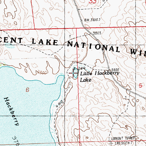 Topographic Map of Little Hackberry Lake, NE