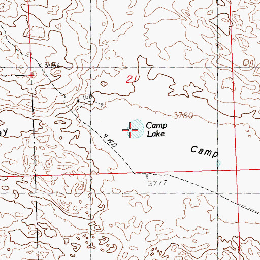 Topographic Map of Camp Lake, NE