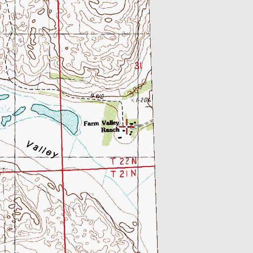 Topographic Map of Farm Valley Ranch, NE