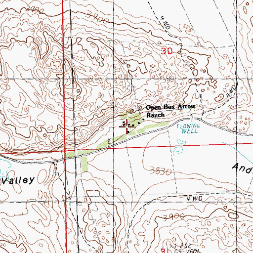 Topographic Map of Open Box Arrow Ranch, NE