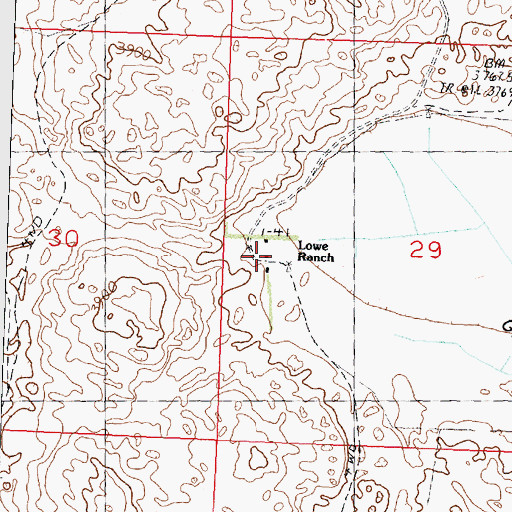 Topographic Map of Lowe Ranch, NE