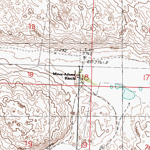 Topographic Map of Minor-Adams Ranch, NE