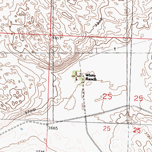 Topographic Map of White Ranch, NE