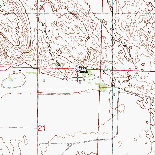 Topographic Map of Frye Ranch, NE