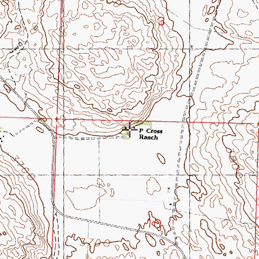 Topographic Map of P Cross Ranch, NE