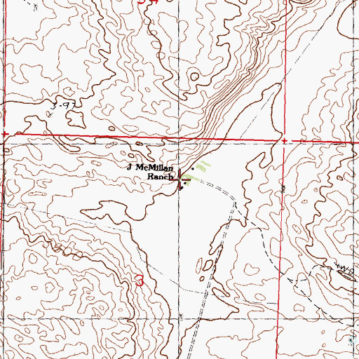 Topographic Map of J McMillan Ranch, NE