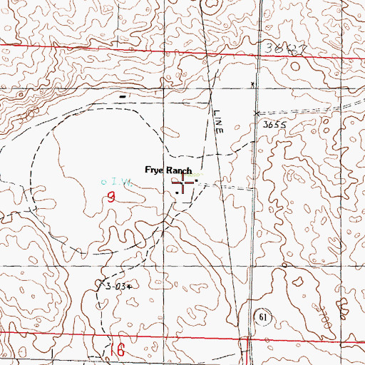 Topographic Map of Frye Ranch, NE