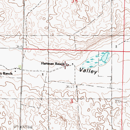 Topographic Map of Hartman Ranch, NE