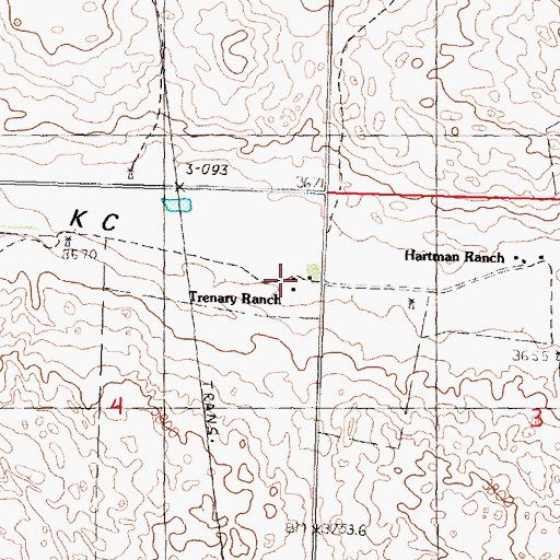 Topographic Map of Trenary Ranch, NE