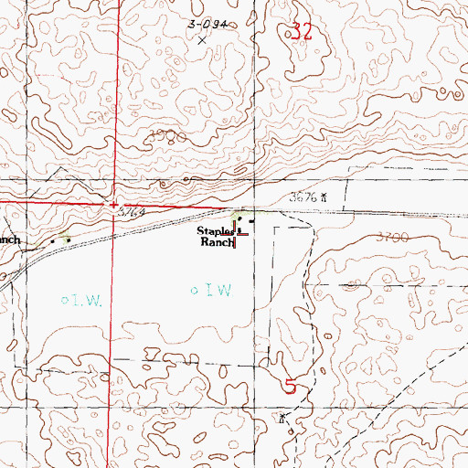 Topographic Map of Staples Ranch, NE