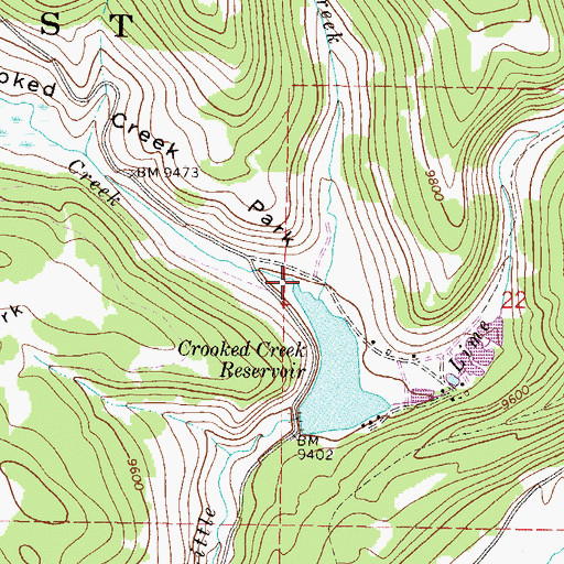 Topographic Map of Crooked Creek, CO