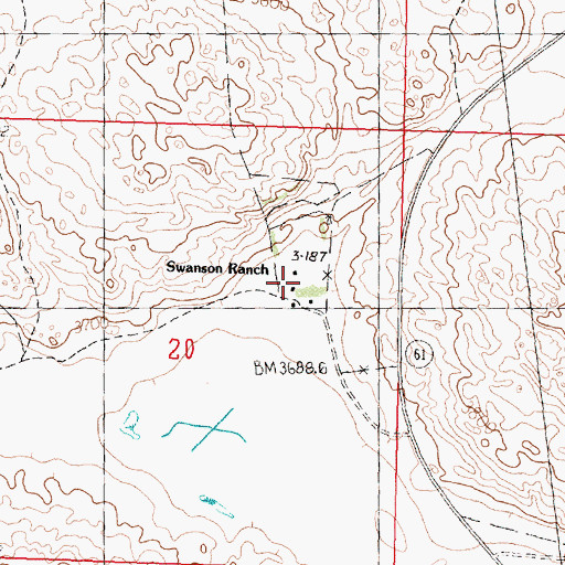 Topographic Map of Swanson Ranch, NE