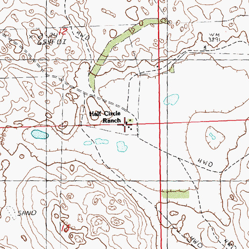 Topographic Map of Half Circle Ranch, NE