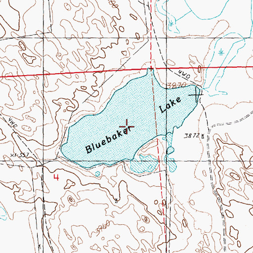Topographic Map of Bluebaker Lake, NE