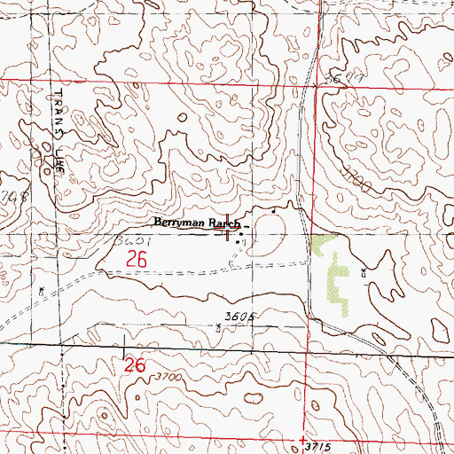 Topographic Map of Berryman Ranch, NE