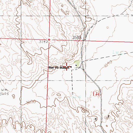 Topographic Map of Bar 91 Ranch, NE