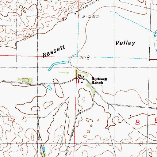 Topographic Map of Rothwell Ranch, NE