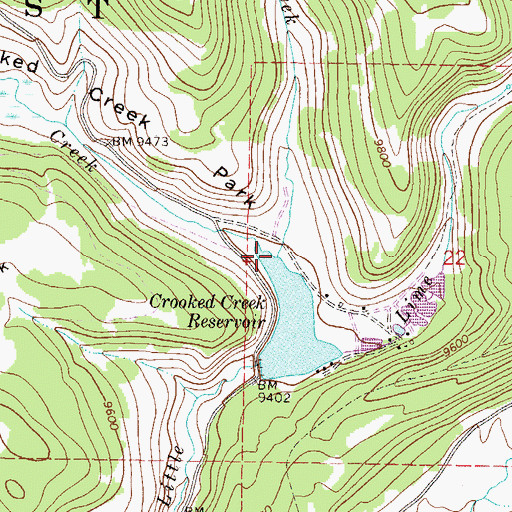 Topographic Map of Middle Creek, CO