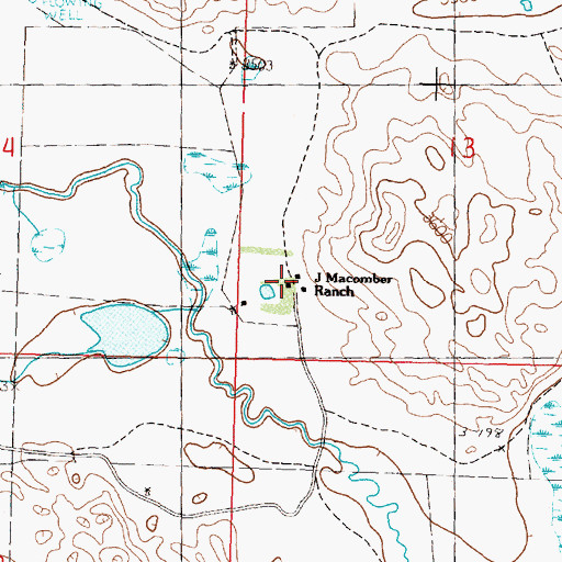 Topographic Map of J Macomber Ranch, NE