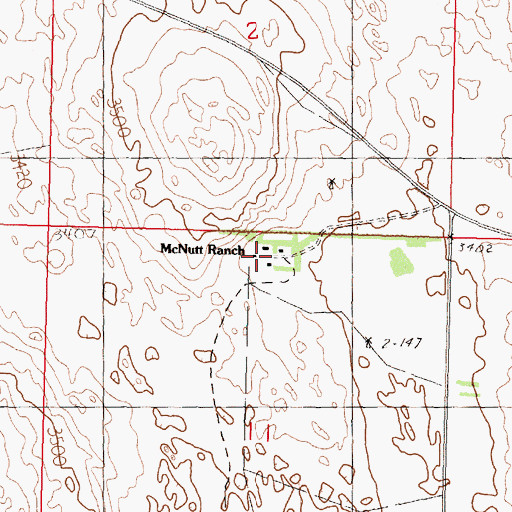 Topographic Map of McNutt Ranch, NE