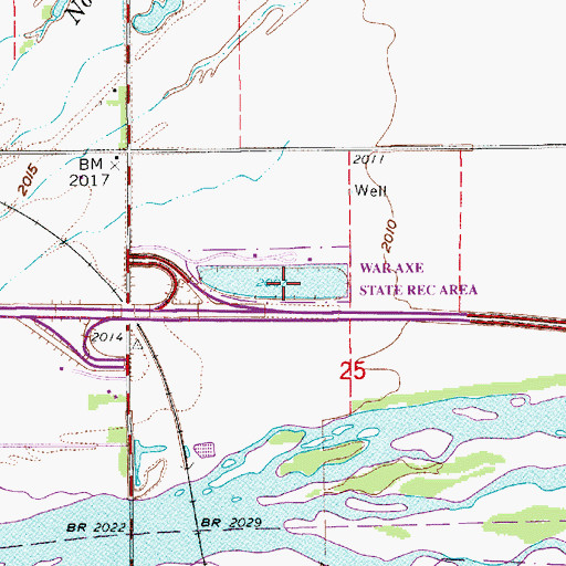 Topographic Map of War Axe State Recreation Area, NE