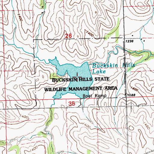 Topographic Map of Buckskin Hills State Wildlife Management Area, NE