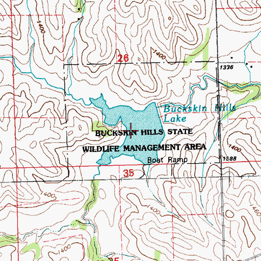 Topographic Map of Buckskin Hills Lake, NE