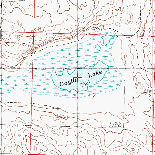 Topographic Map of Cogill Lake, NE