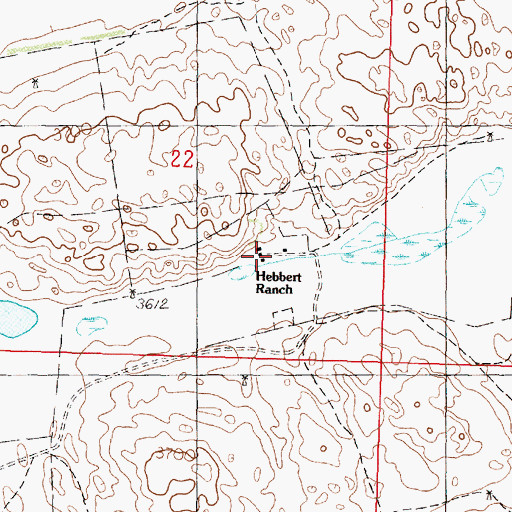Topographic Map of Hebbert Ranch, NE