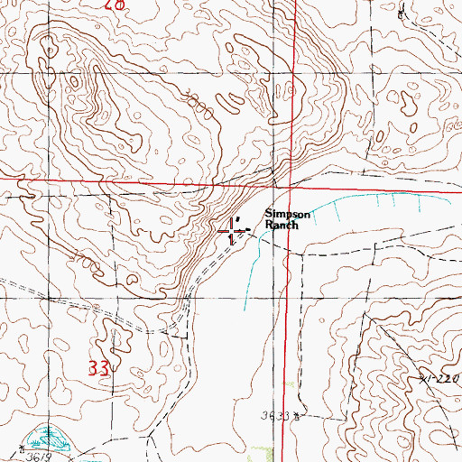 Topographic Map of Simpson Ranch, NE