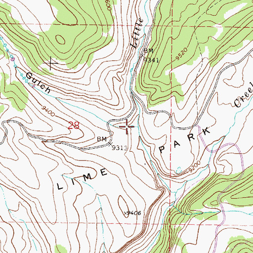Topographic Map of Corral Gulch, CO
