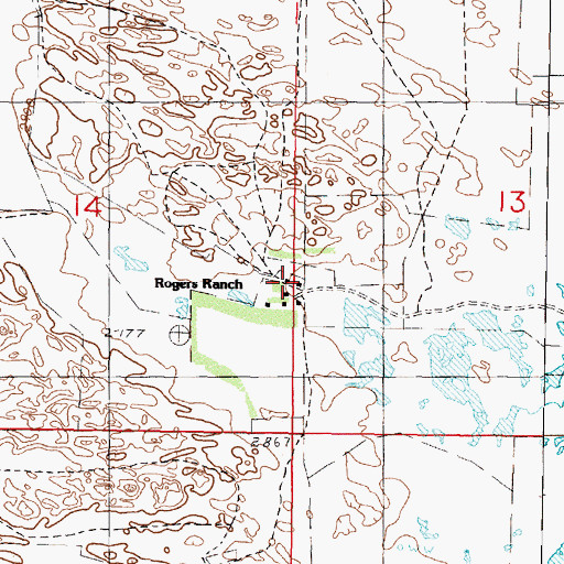 Topographic Map of Rogers Ranch, NE