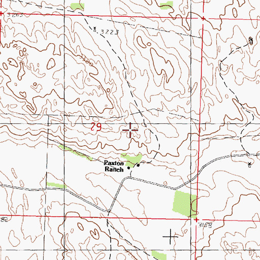 Topographic Map of Paxton Ranch, NE