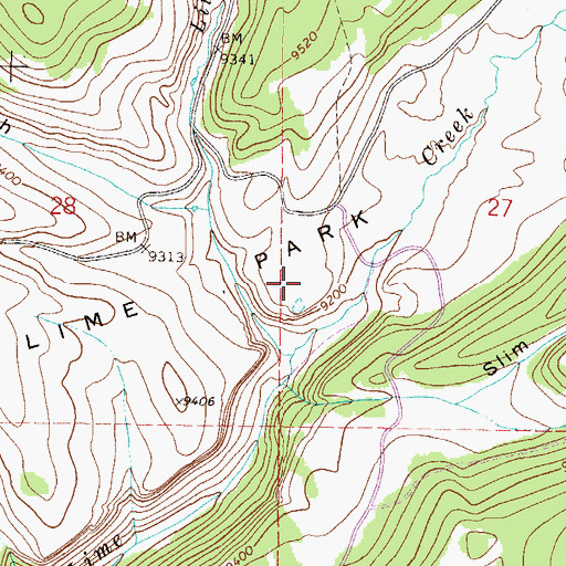 Topographic Map of Lime Park, CO