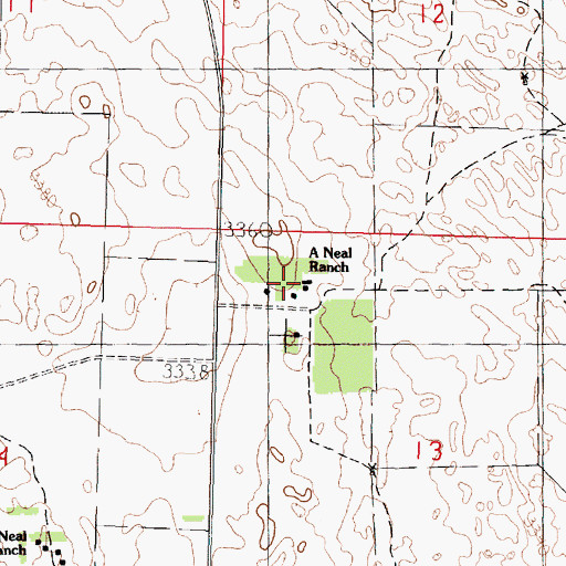 Topographic Map of A Neal Ranch, NE