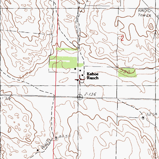 Topographic Map of Kahoe Ranch, NE